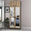 Dulap pentru haine, Minerva, Kale Oak, 90x255x52 cm, PAL, Stejar