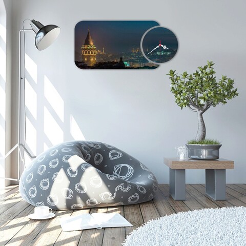 Set ceas si tablou decorativ, yms-39, mdf , dimensiune: 68 x 32 cm, multicolor