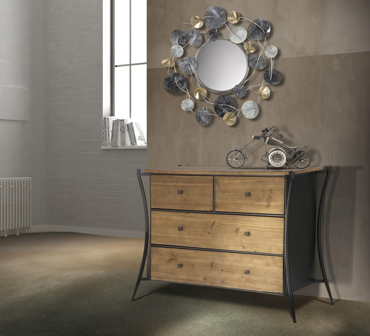 Comoda Glasgow, Mauro Ferretti, 122x49x85 cm, lemn de brad, maro - 1 | YEO
