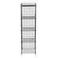 Corp biblioteca, Puqa Design, Elvis, 137.5x37x35 cm, Metal, Negru