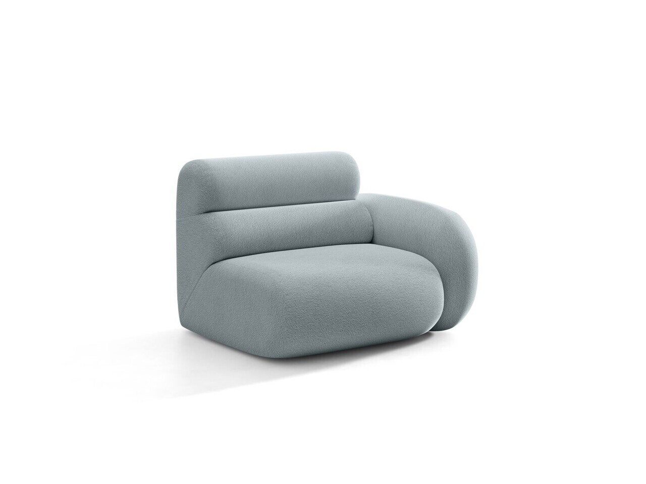 Modul canapea dreapta 1 loc, Neo, Micadoni Home, 110x100x83 cm, tesatura Boucle, albastru deschis — imaginea 6
