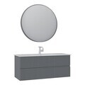 Set Dulap de Baie cu Chiuvetă și Oglindă (2 Piese), Hanah Home, Moonlight 120 v2, Gri Mat