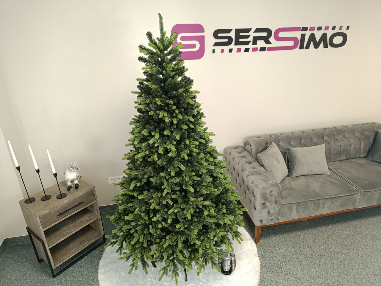 Brad artificial Christmas Deluxe by Sersimo, Carpati cu varfuri verzi, 2D+3D, 210cm — imaginea 9