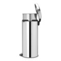 Cos de gunoi cu pedala, Brabantia, NewIcon Brilliant Metal Bucket, 30 L, 38x29.3x67.9 cm, otel, argintiu