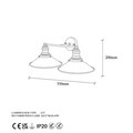 Aplica de perete, Fulgor, 942FLG2167, Metal, Auriu