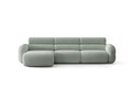 Coltar stanga 4 locuri, Neo, Micadoni Home, 305x165x83 cm, tesatura Chenille Silencio, albastru muted