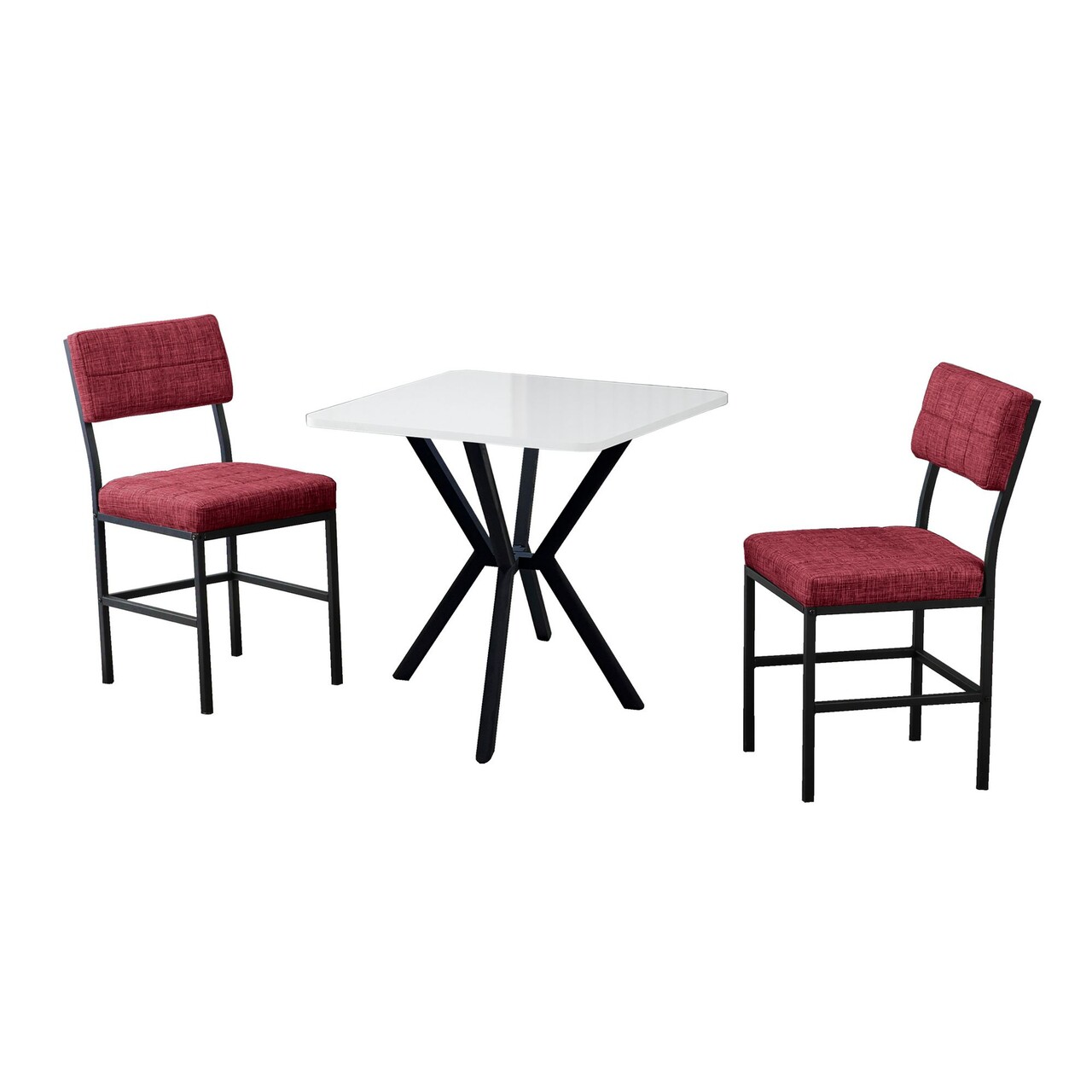 Set masa extensibila si scaune, 3 piese, Hanah Home, Dubai, Burgundia / Alb - view 2