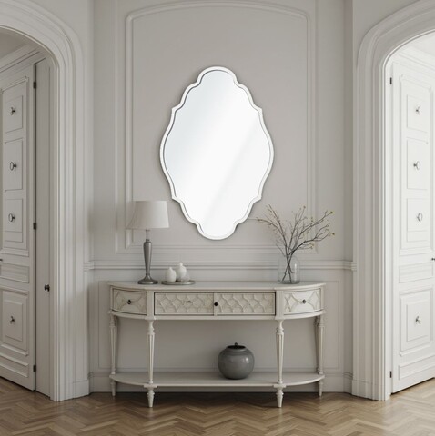 Oglinda decorativa, Lumisfera, Axis 30 x 47, 30x47 cm, Cadru MDF, Alb