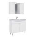 Set Dulap de Baie cu Chiuvetă și Oglindă (2 Piese), Hanah Home, Purus 100, Alb