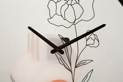 Ceas de perete, Mauro Ferretti, Flower - A, Ø 40 x 3.5 cm, fier/sticla, multicolor