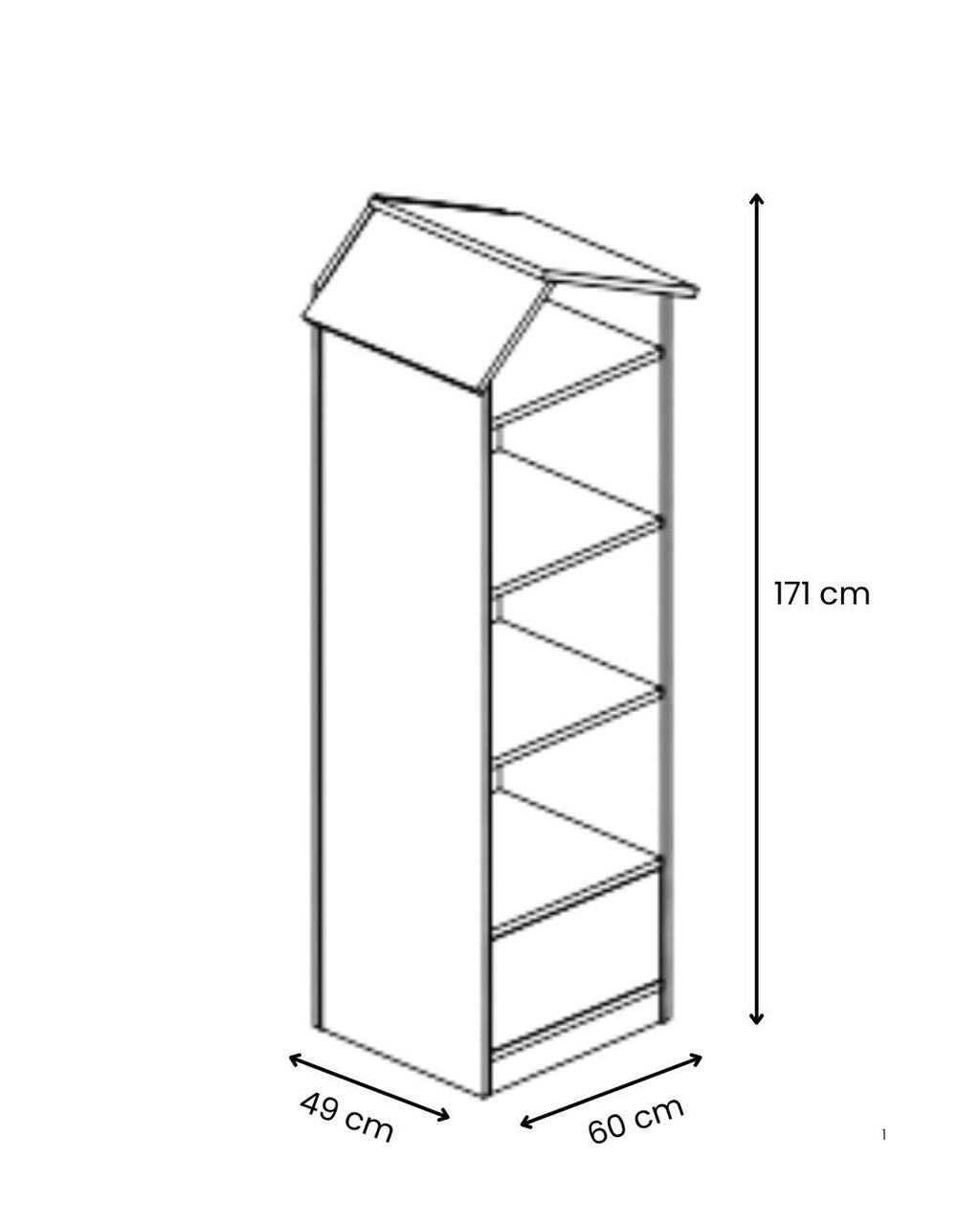 Corp biblioteca, Hanah Home, Ayder New, 60x171x49 cm, PAL, Roz