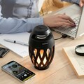 Boxa wireless si lampa LED cu efect de flacara Spekkle, InnovaGoods, Bluetooth, USB, Ø10 x 81 cm