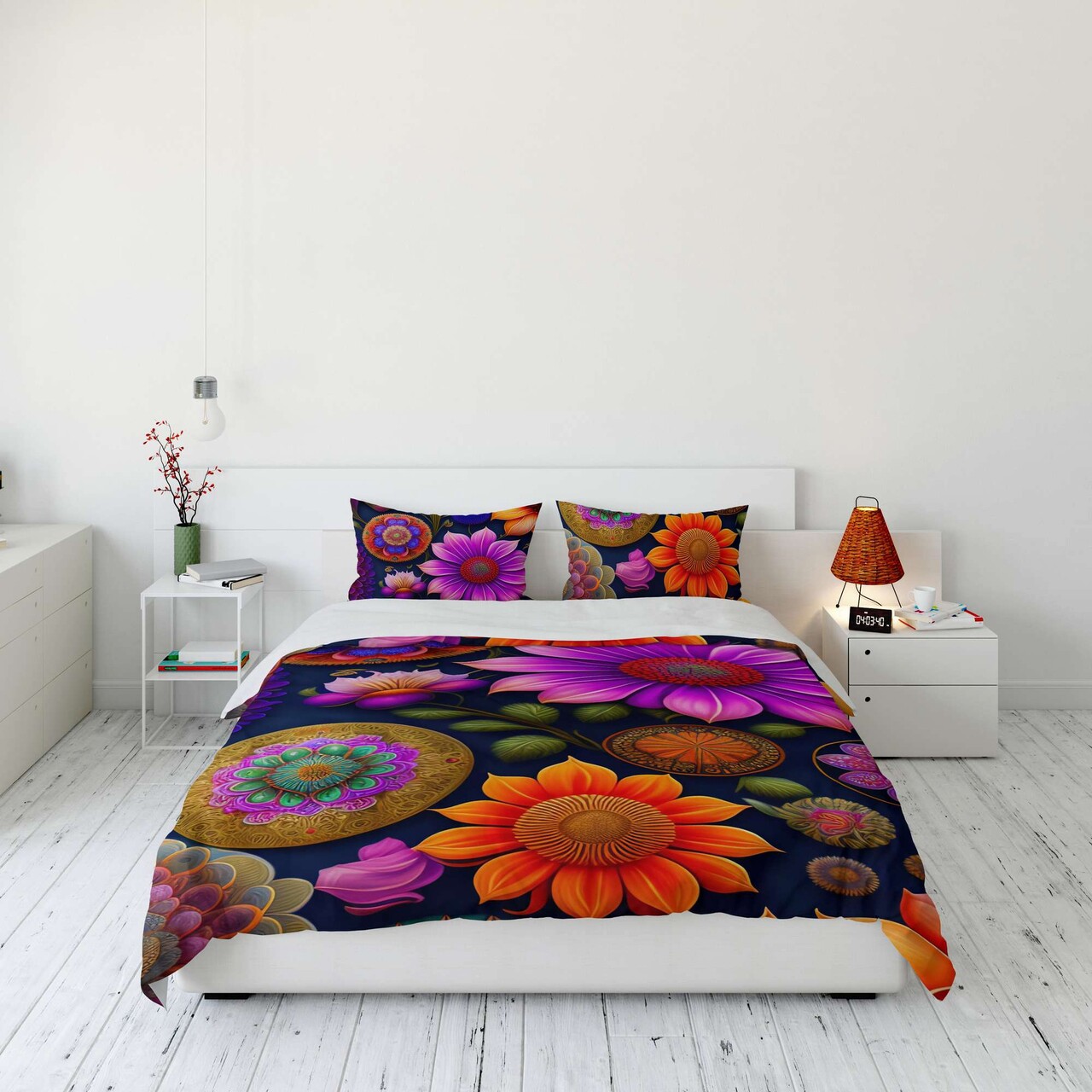 Lenjerie de pat dubla (DE) 3 piese L'essentiel Maison FLW_DVT25-11 Multicolor