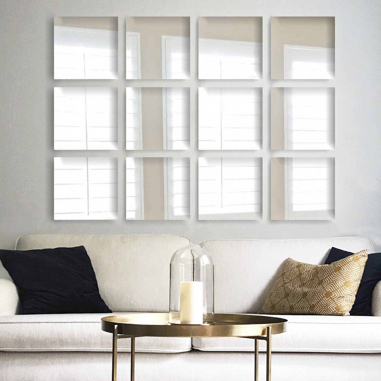 Set 12 oglinzi decorative SETAYNA_011 Fără cadru Argintiu