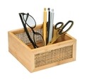 Cutie depozitare, Wenko, Allegre M, 15 x 7 x 15 cm, bambus/ratan, natur