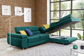 Coltar extensibil dreapta 4 locuri, ELTAP, Anton, 272x203x85 cm, lemn/poliester, verde inchis