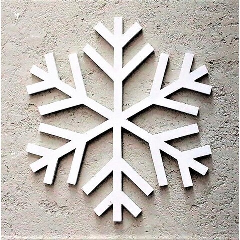 Decoratiune de perete, Snowflake, 38×1.8×38 cm, Placaj , Alb