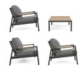 Set mobilier pentru gradina / terasa 4 piese, Einar, Bizzotto, gri carbune