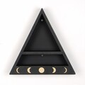 Raft de perete, Evila Originals, Cry001-S, 30x30x6 cm, Lemn masiv, Negru