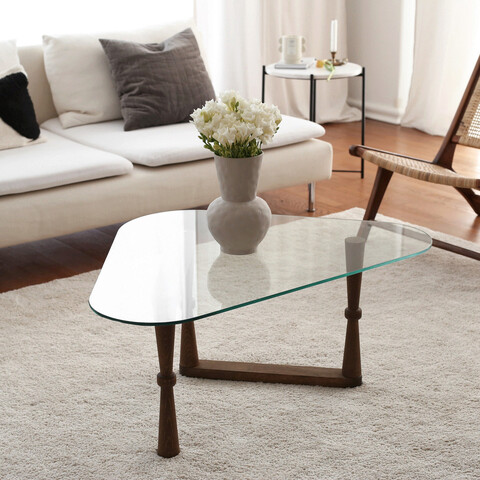 Masuta de cafea, Neostill, Cam Orta Sehpa S303, 96x41x81 cm, Nuc mezoni.ro