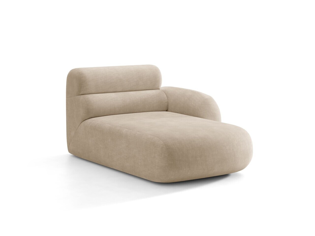 Sezlong living dreapta, Neo, Micadoni Home, 110x165x83 cm, tesatura Chenille, bej inchis — imaginea 6