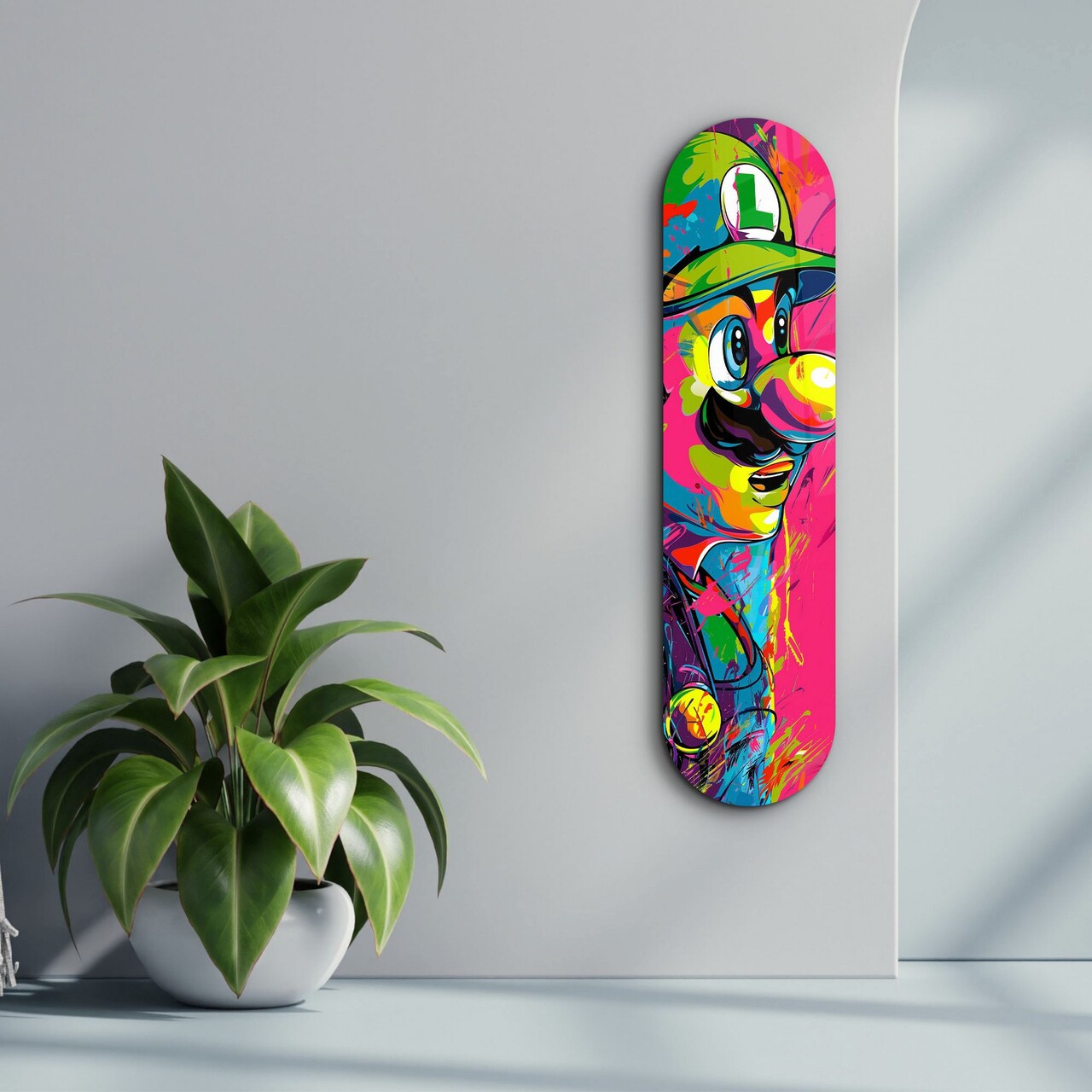 Tablou decorativ Luigi Fan Art Dimensiune: 20 x 80 cm Multicolor