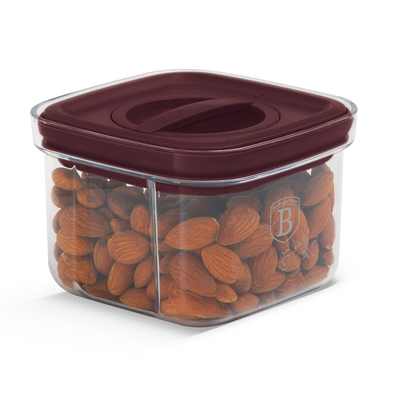 Set 5 recipiente depozitare Berlinger Haus, Leonardo, 460 ml / 1.1 L / 1.5 L, plastic, transparent/visiniu - imagine 3