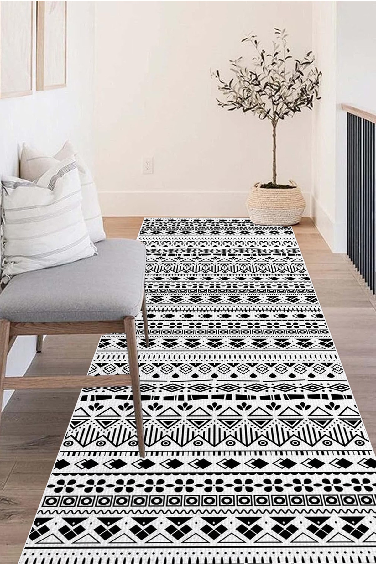 Covor, CLR-7195-YOLLUK-49, 160x300 cm, Poliester, Alb