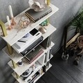 Biblioteca, Hadley, Piante 541HDL1311, 60 x 174 x 22 cm, pal melaminat, alb/auriu