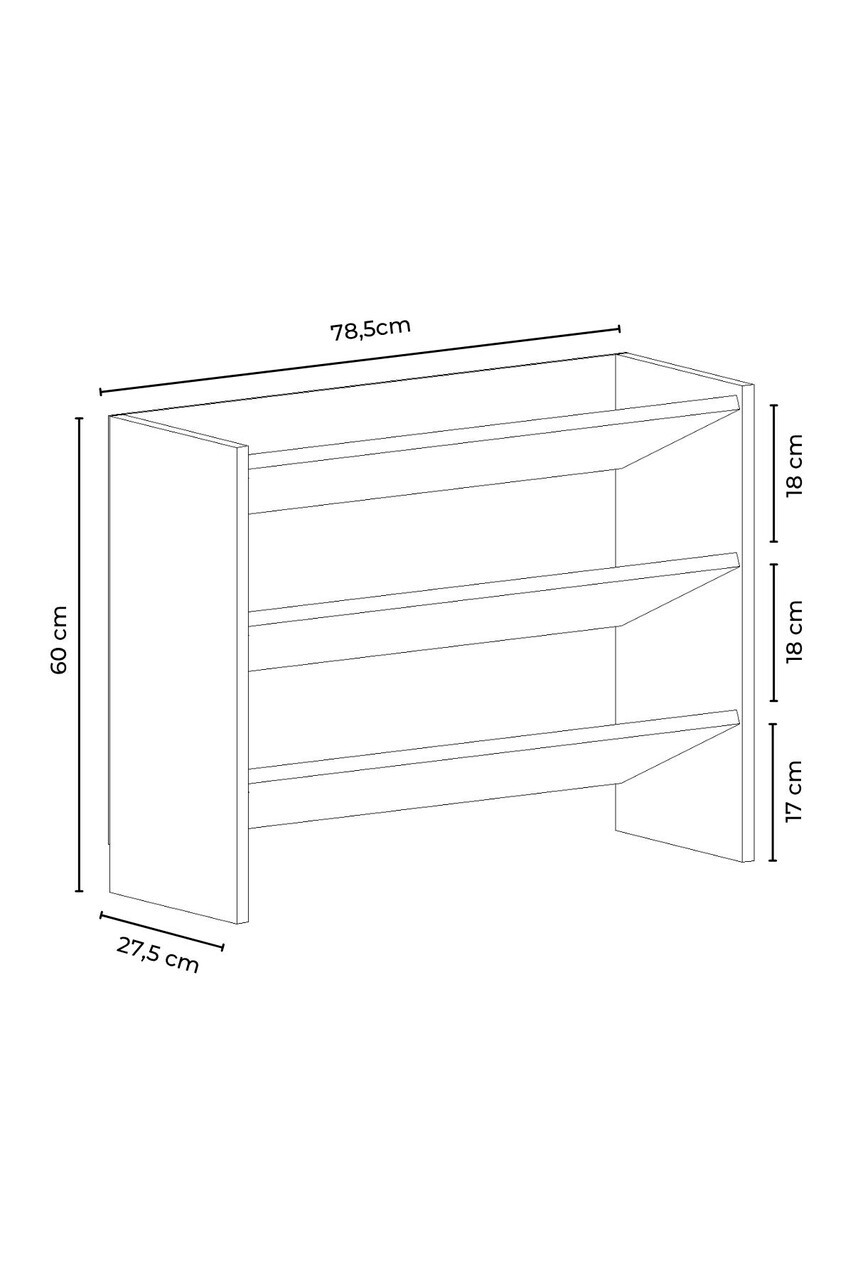 Pantofar, Hanah Home, Werna, 78.5x60x27.5 cm, PAL, Stejar Sonomo / Alb — imaginea 3