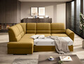 Coltar extensibil stanga 3 locuri ELTAP, LT-45NU, Siber, 270x186x93 cm, lemn/poliester, mustar