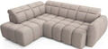 Coltar extensibil stanga 4 locuri ELTAP, LT-20XIL, Falconn, 258x208x107 cm, lemn/poliester, maro deschis