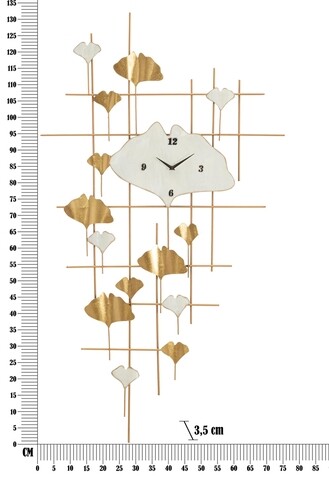 Ceas de perete Tow, Mauro Ferretti, 75.5x133 cm, fier, auriu