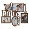 Rama foto Family, InArt, 5 fotografii, 40 x 45 x 2 cm, plastic, aramiu
