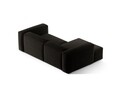 Coltar stanga 2 locuri, Bergamo, Cosmopolitan Design, 244x152x70 cm, tesatura structurata, negru