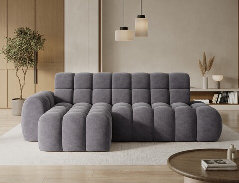 Coltar extensibil dreapta 3 locuri ELTAP, Ceedro, 283x165x98 cm, lemn/poliester, gri