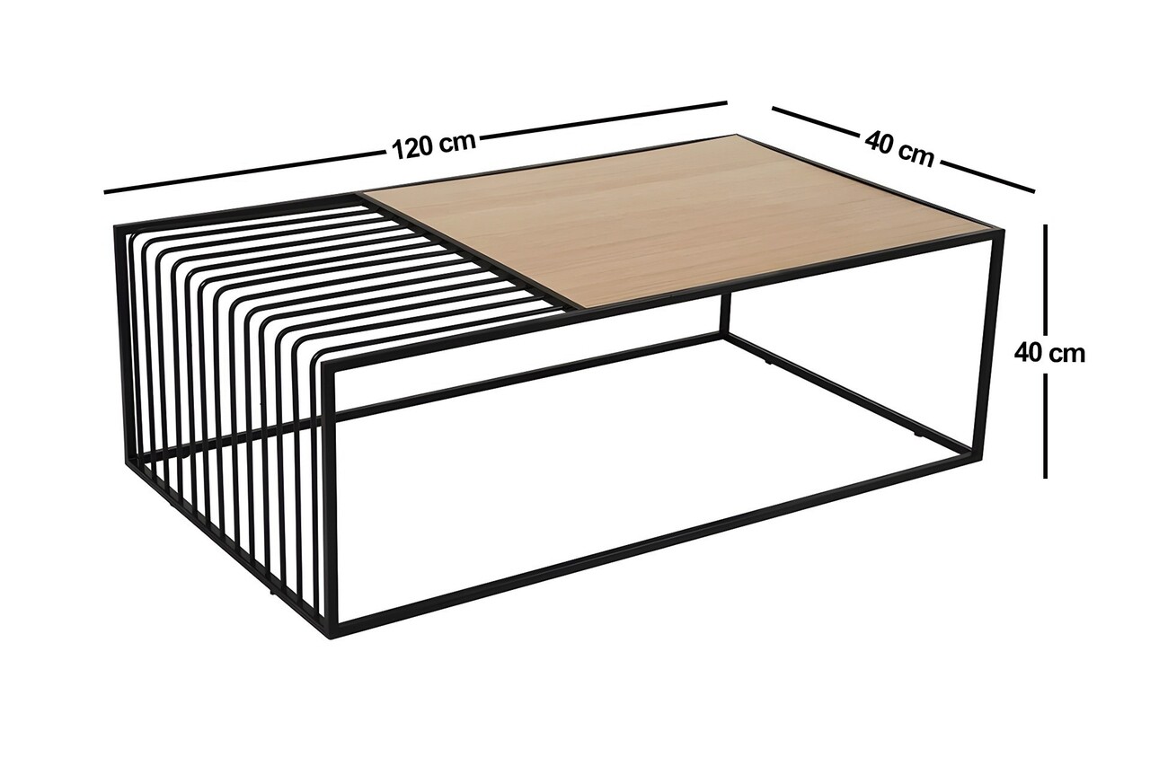 Masuta de cafea, Howard, Riley, 120x40x40 cm, MDF , Maro