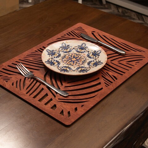 Set suporturi pentru farfurie, Payna, 790PYN1172, Lemn , Produs lucrat manual, Roz