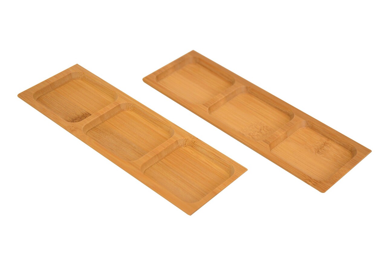 Set farfurii cu sos de bambus, Hermia, 126MBM1101, Maro - view 4