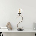 Lampa de masa, Fulgor, 942FLG1858, Metal, Negru/Maro antic
