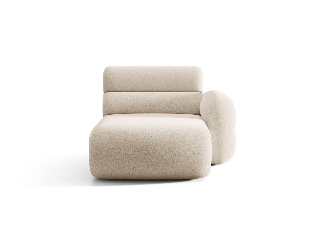 Sezlong living dreapta, Neo, Micadoni Home, 110x165x83 cm, tesatura Boucle, bej
