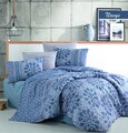 Lenjerie de pat dubla Navy Blue, Majoli Home Collection, 4 piese, 240x260 cm, bumbac ranforce, multicolor