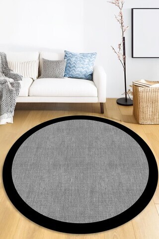 Covor, CLR-7027-GRİ-YUV-5, 160x160 cm, Poliester, Gri