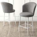 Set scaun de bar (2 bucăți), Charlotte, Alte, Metal, Gri/Alb