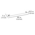 Suport pentru prosoape, Wenko, Turbo-Loc®, 64 x 6.5 x 7 cm, inox/plastic