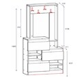 Cuier cu pantofar  Port-Manto Uben, Pakoworld, 99x37x180 cm, PAL melaminat, alb/walnut