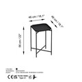 Masuta de cafea, Cerritos, Shb-008, 46x56x46 cm, Metal, Negru