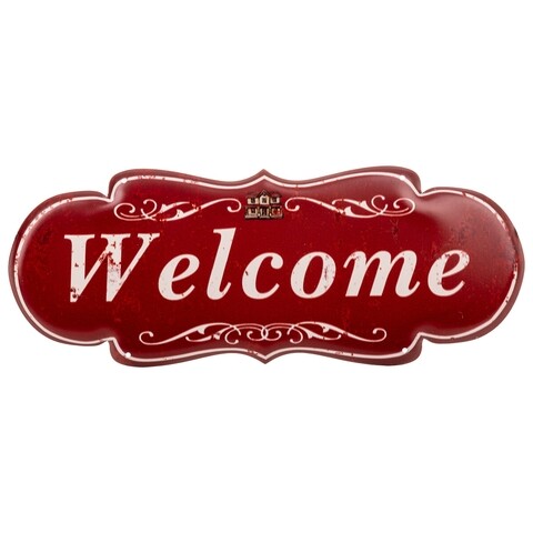 Decoratiune de perete Welcome, Creaciones Meng, 35x20 cm, metal