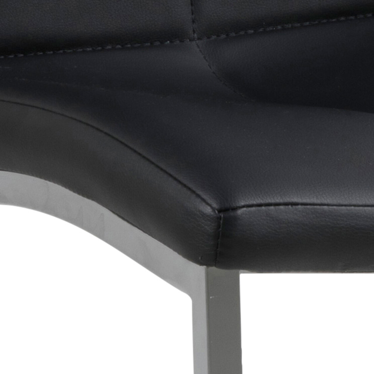 Scaun Asama, Actona, 43.5x57x95 cm, piele ecologica/otel, negru/crom - view 3