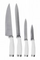 Set 4 cutite de bucatarie White, inox, alb